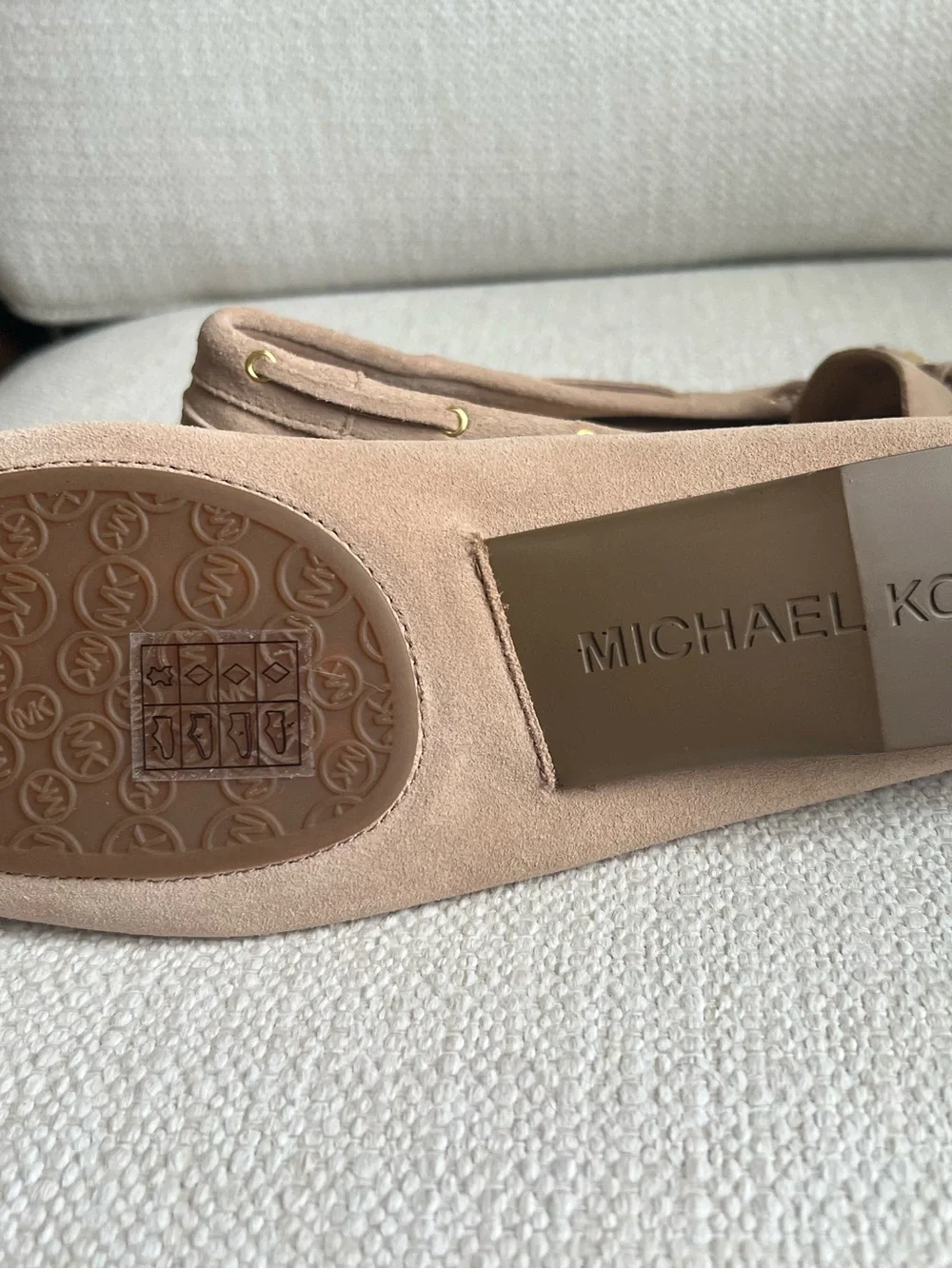 Michael Kors Suede Bow-Tie Moccasin Loafers in Taupe US9M